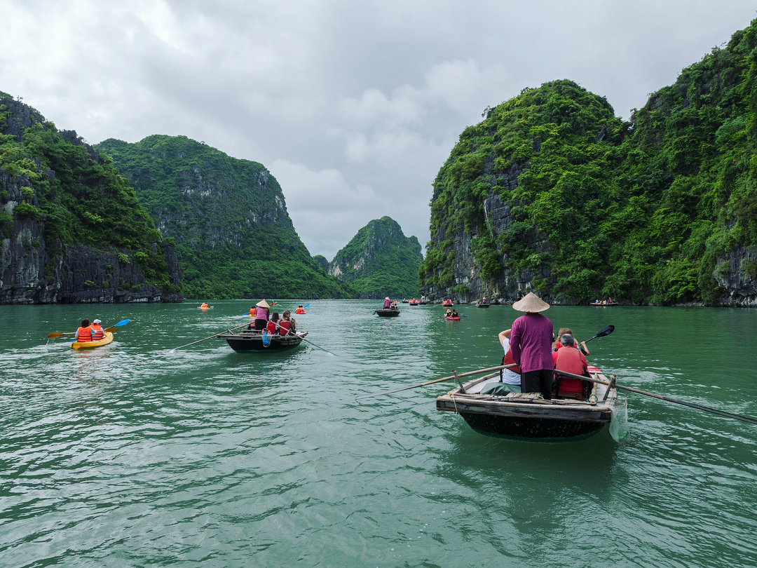 Experience the bamboo boat